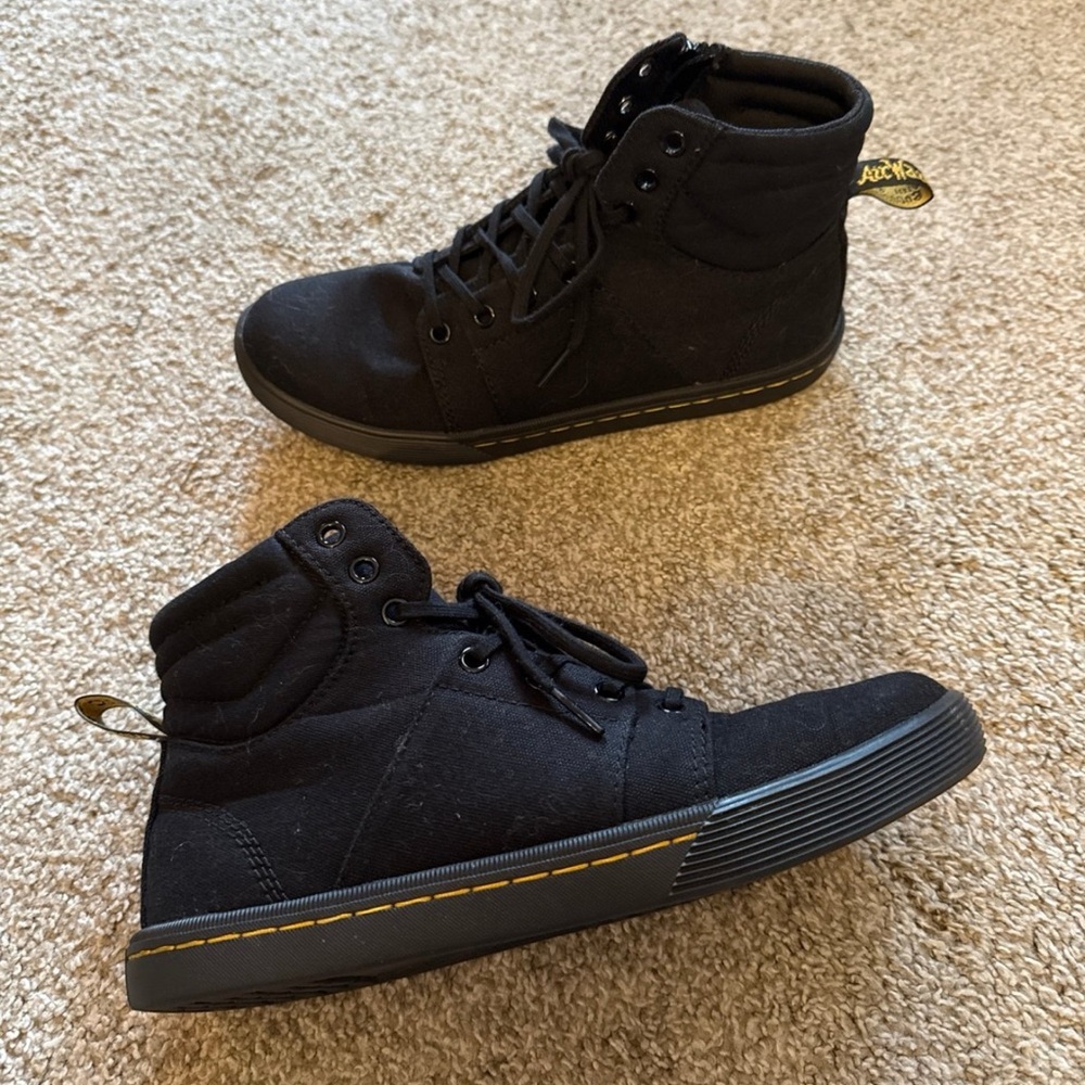 Dr Martens Rozarya Sneakers - Canvas - All Black - Side Zipper - US 8 L / UK 6